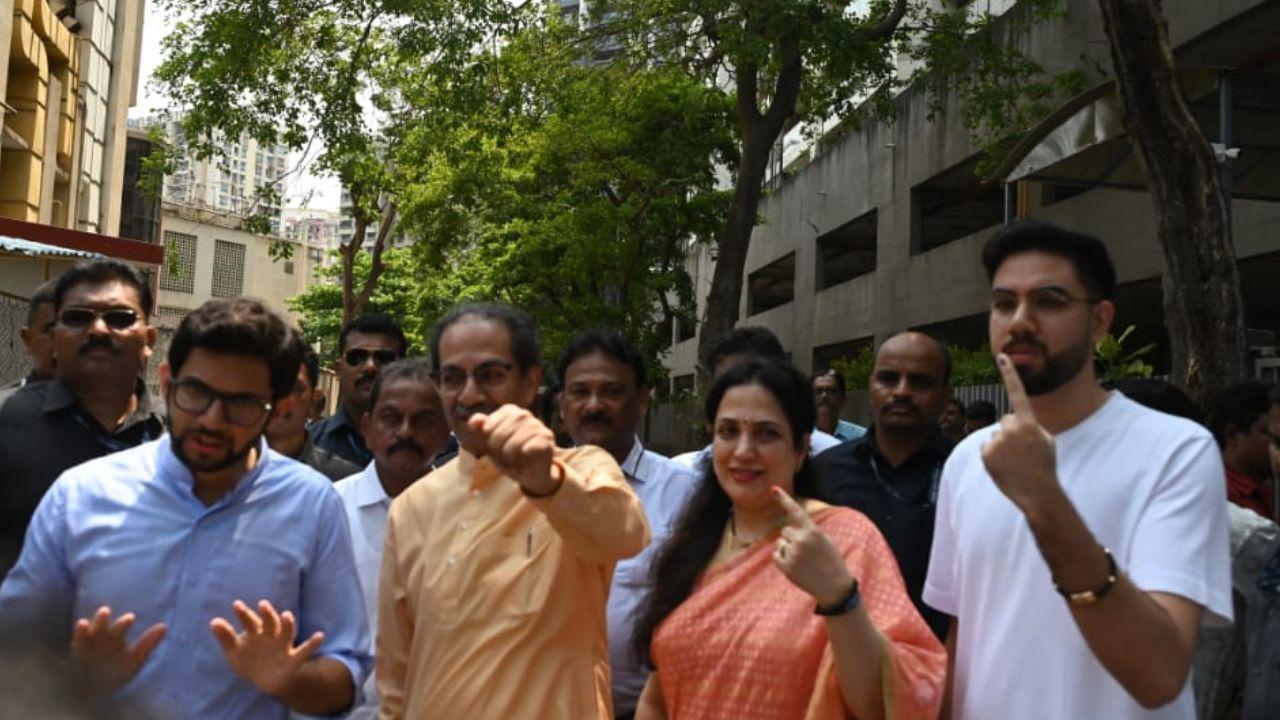 Sena (UBT) chief Uddhav Thackeray casts his vote in Phase 5 of LS Polls