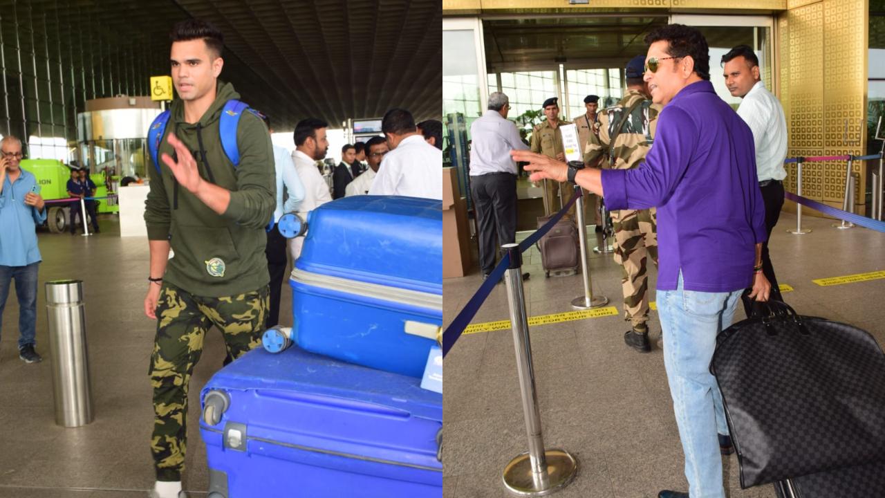 Sachin Tendulkar and his son Arjun also joined the celebrity bandwagon at the airport. 