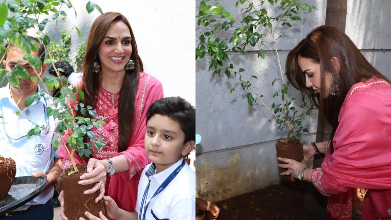 Esha Deol visits her school in Mumbai to kick-start tree plantation drive