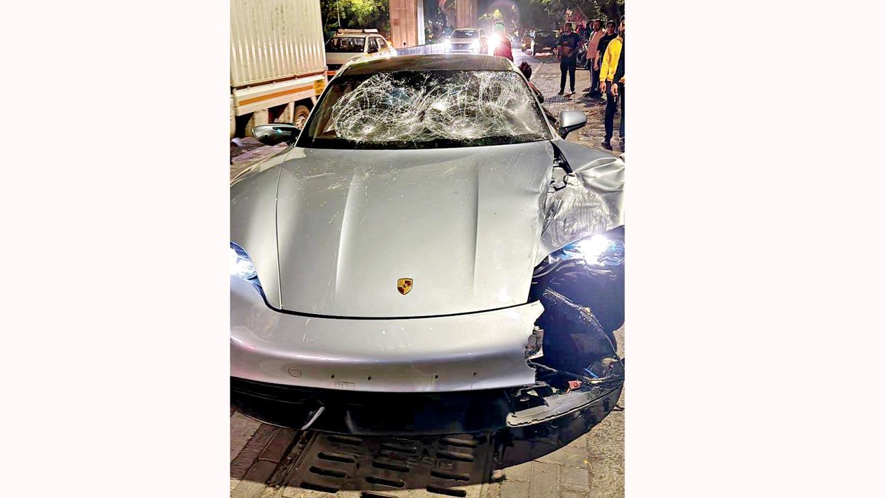 The Porsche Taycan that was in the May 19 accident at Pune’s Kalyani Nagar, killing two while four sustained minor injuries 