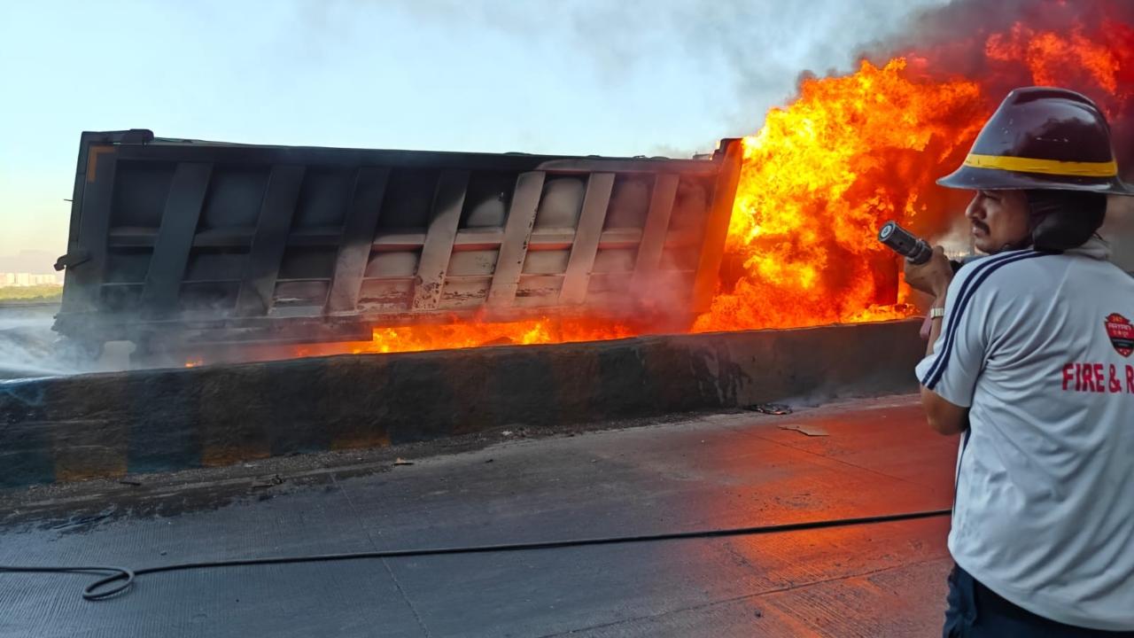 No one was injured in the incident that took place on the busy highway