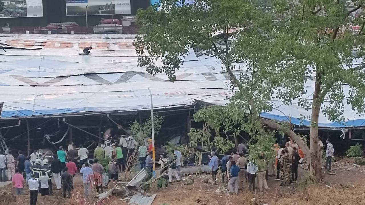 The National Disaster Response Force (NDRF) on Monday deployed a team for rescue and relief operations after a huge hoarding collapsed in Ghatkopar