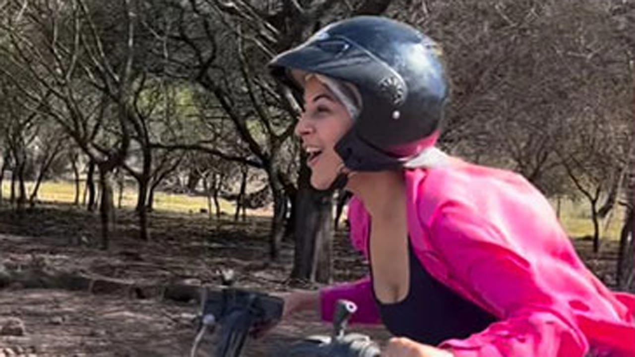 Shehnaaz Gill enjoys quad biking for the first time in Mauritius