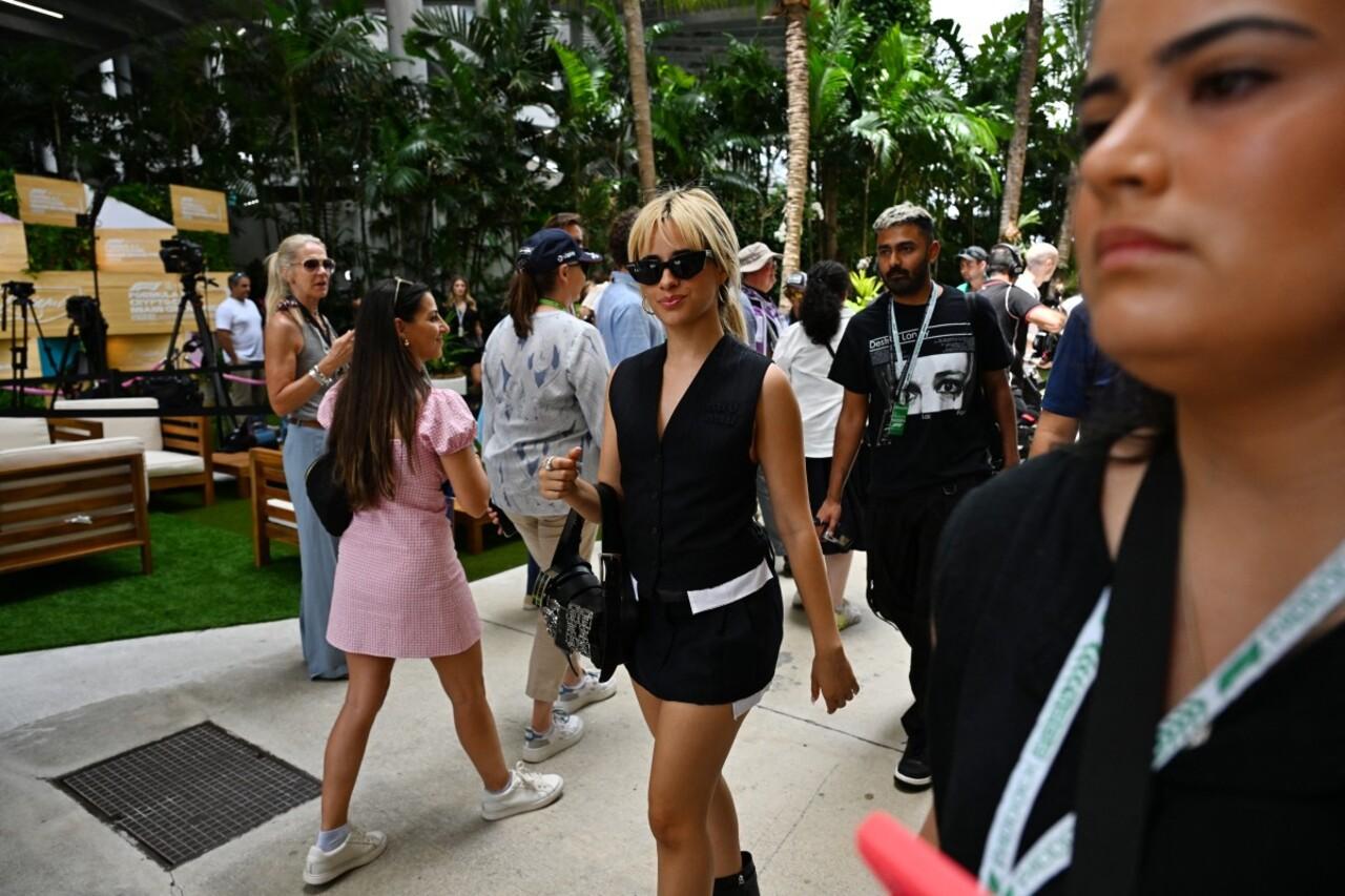 Singer Camila Cabello sported her blonde tresses as she arrived at the Formula One Grand Prix event.