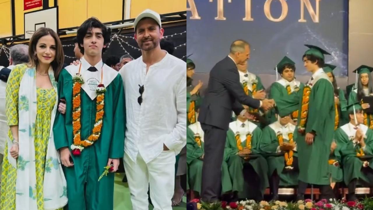 Hrithik Roshan and Sussanne Khan cheer for son Hrehaan as he graduates, watch video
