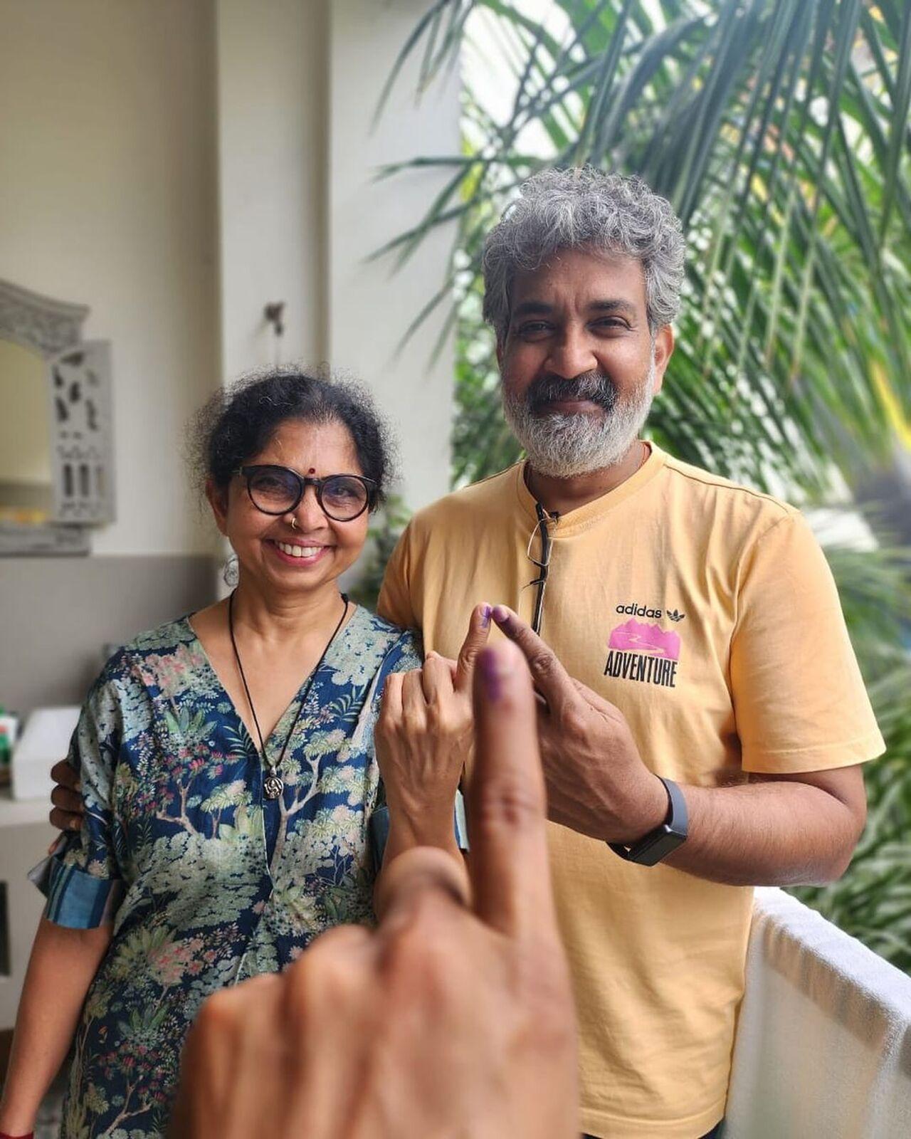 SS Rajamouli flew in from Dubai to cast his vote. 