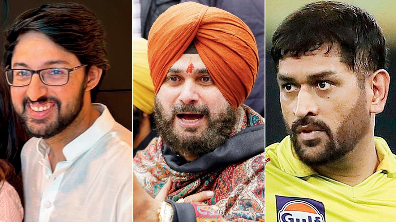 Sharan Sharma, Navjot Singh Sidhu and MS Dhoni