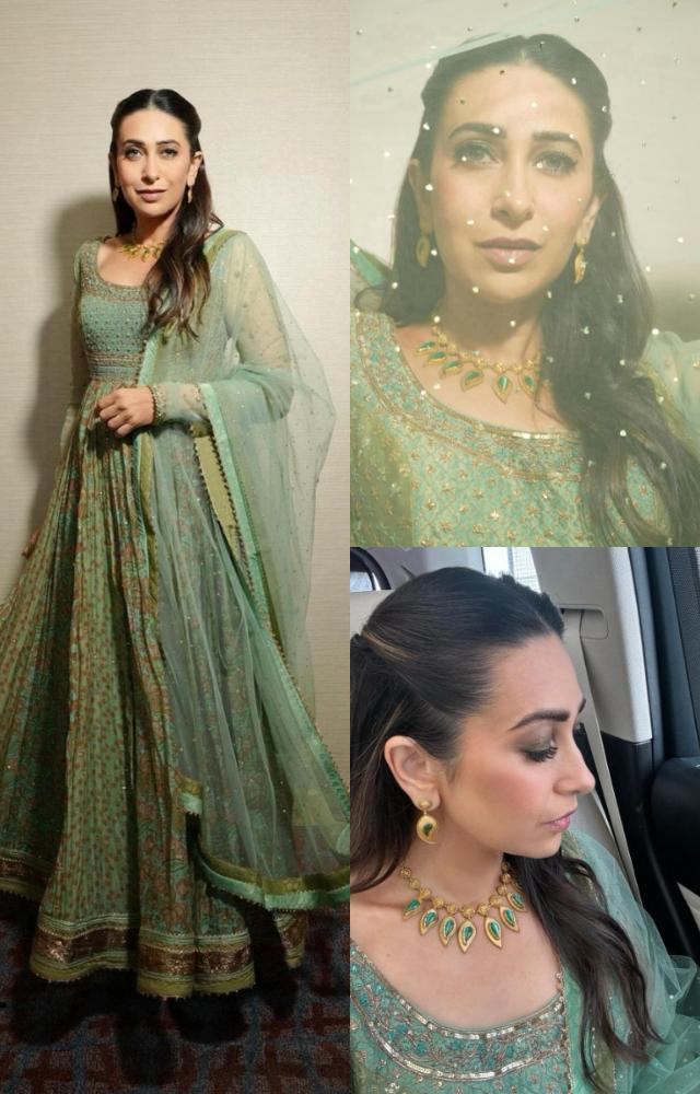Karisma Kapoor`s elegant green suit