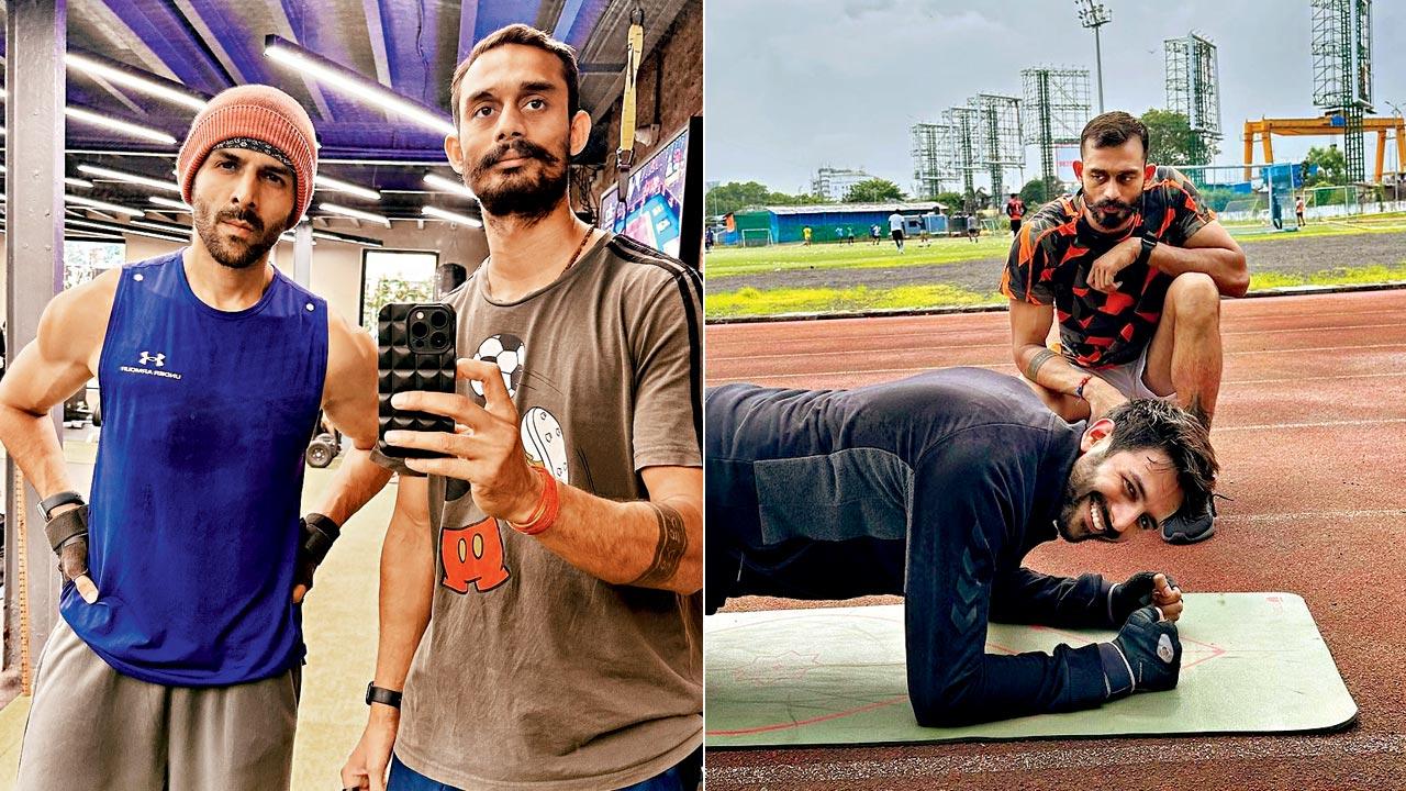 Pandey taught Aaryan boxing techniques, and helped him achieve the physique of an athlete over the course of 14 months. Pics/Instagram