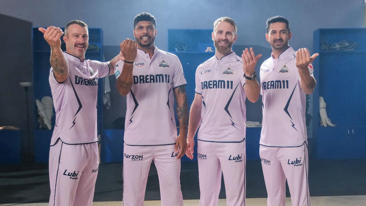IN PHOTOS | IPL 2024: Gujarat Titans show support for cancer awareness