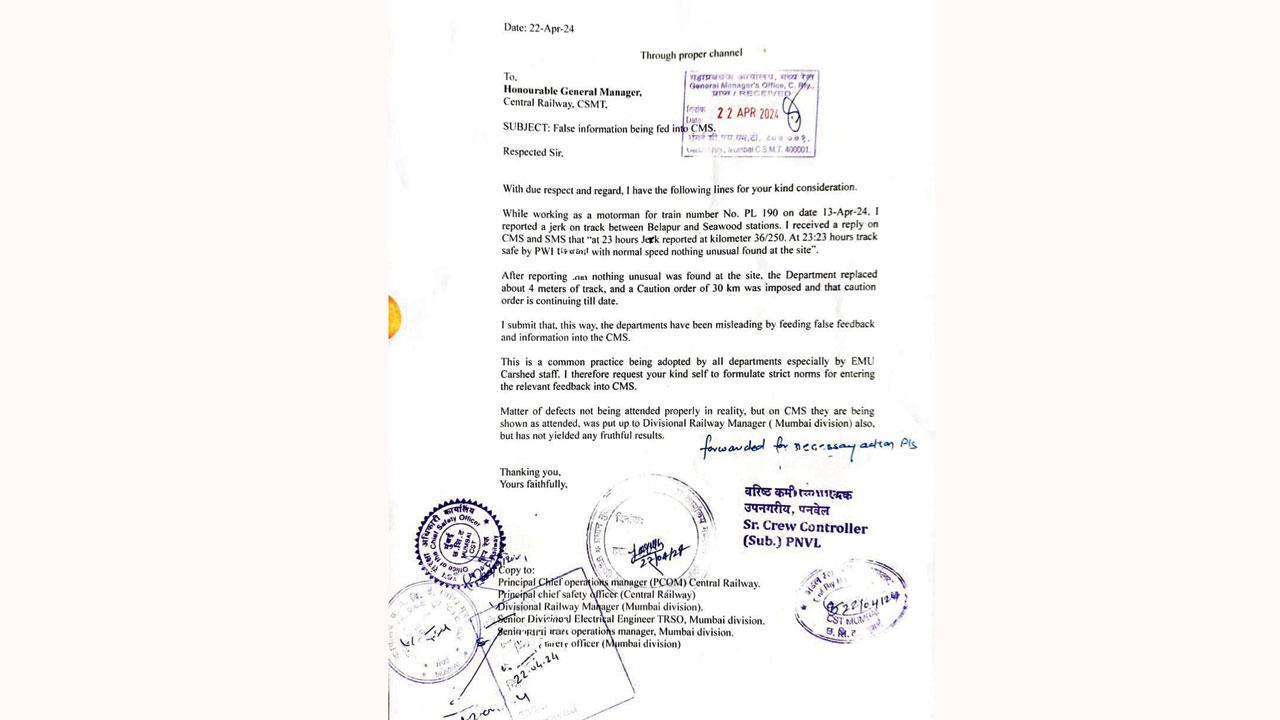 The letter that the motorman sent to the management