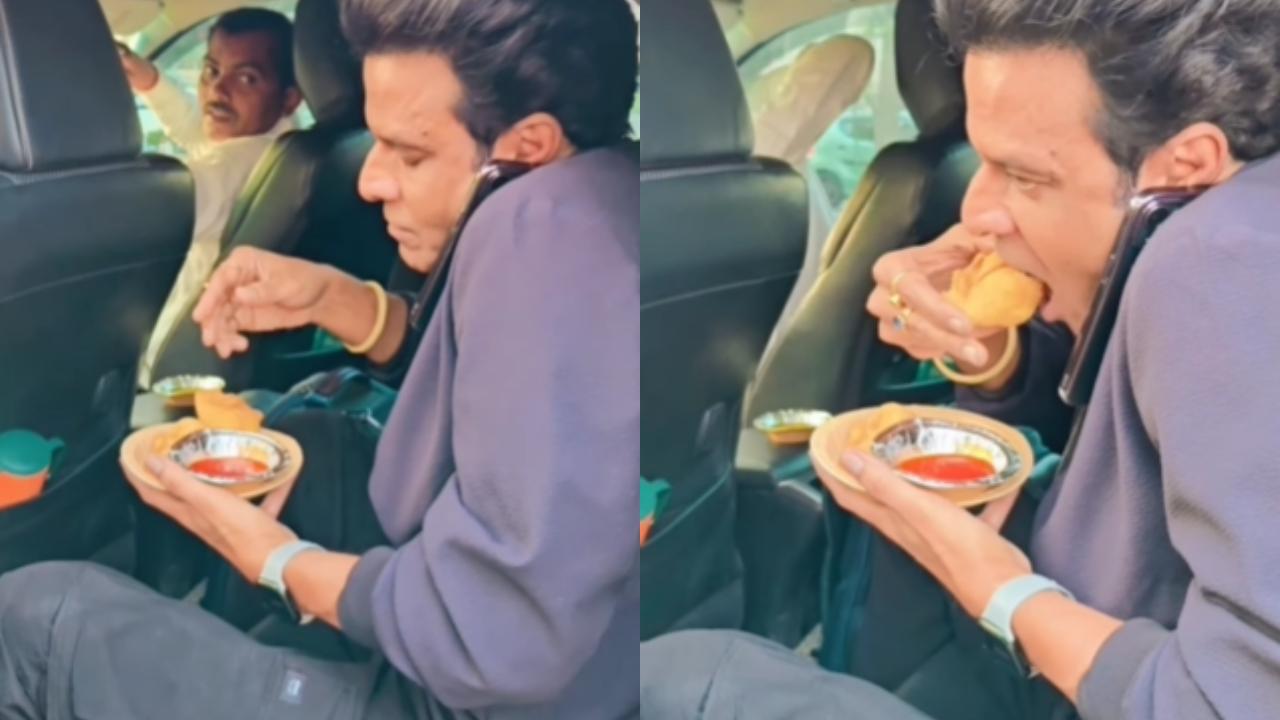 Manoj Bajpayee relishes piping hot samosas in Lucknow ahead of 'Bhaiyya Ji' release