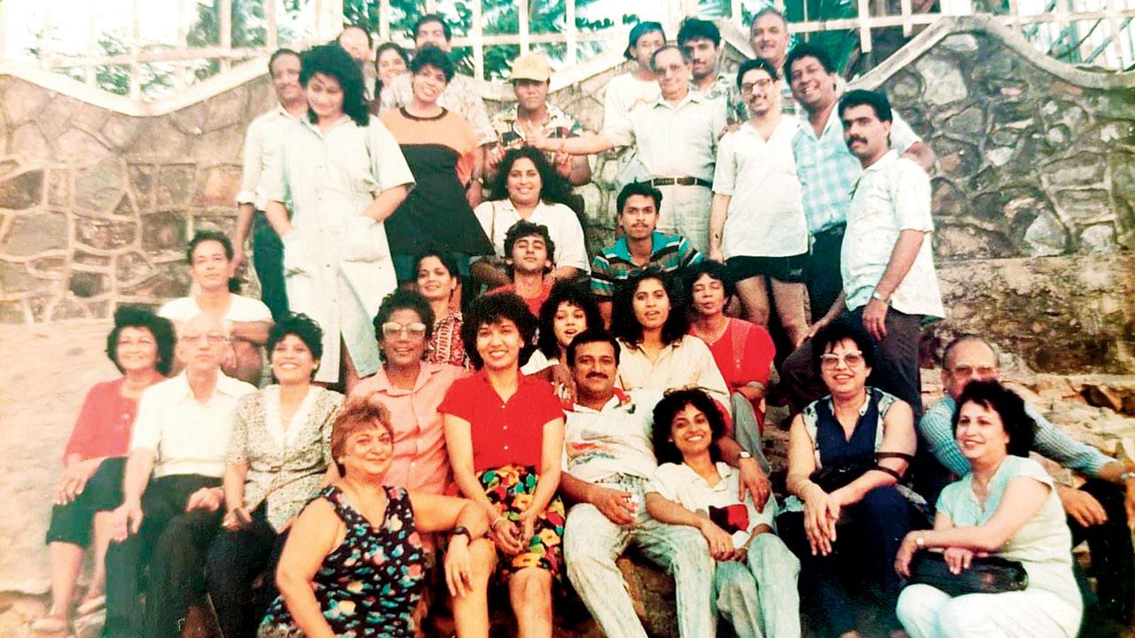 With “contract bus” friends at a Gorai picnic in the 1990s