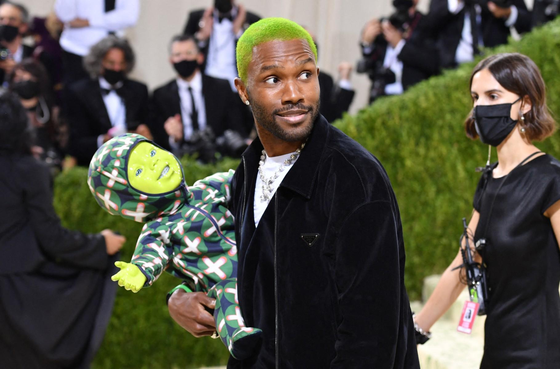 Frank Ocean's date to the MET Gala in 2021 was this baby robot named 'Cody'. This look tore the entire internet apart!
