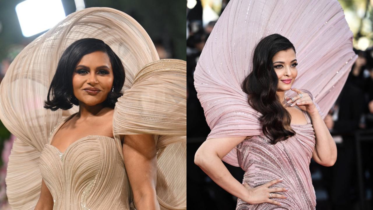 Inspired or imitated? Mindy Kaling's Met Gala dress makes netizens draw comparisons to Aishwarya Rai's 2022 Cannes look