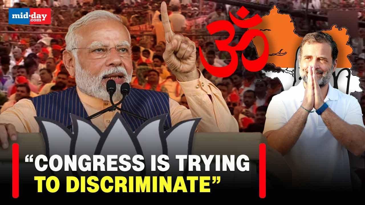 PM Modi slams Congress, says Congress trying to create a divide between Hindus