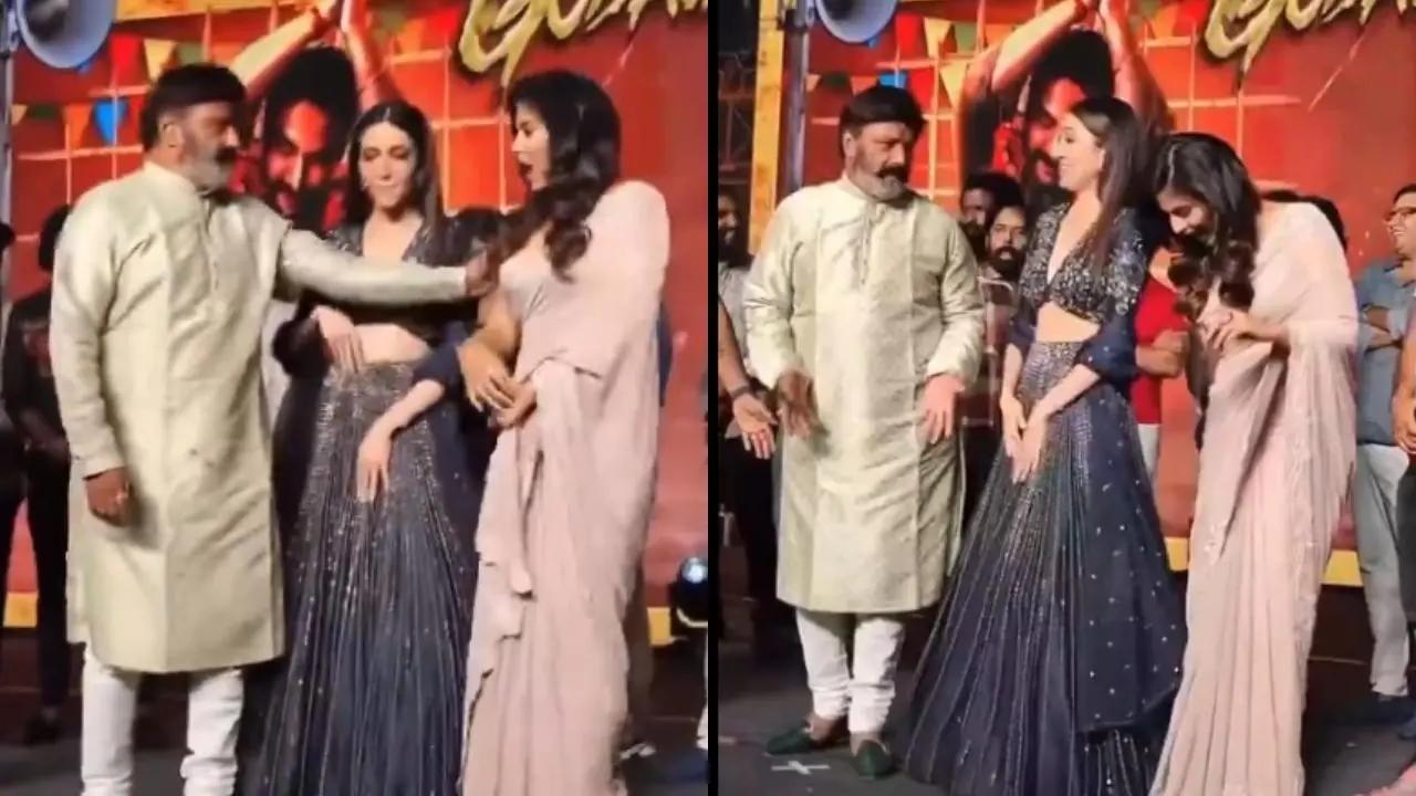 Telugu superstar Nandamuri Balakrishna gets slammed by netizens for pushing actress Anjali on stage, video goes viral. Read more