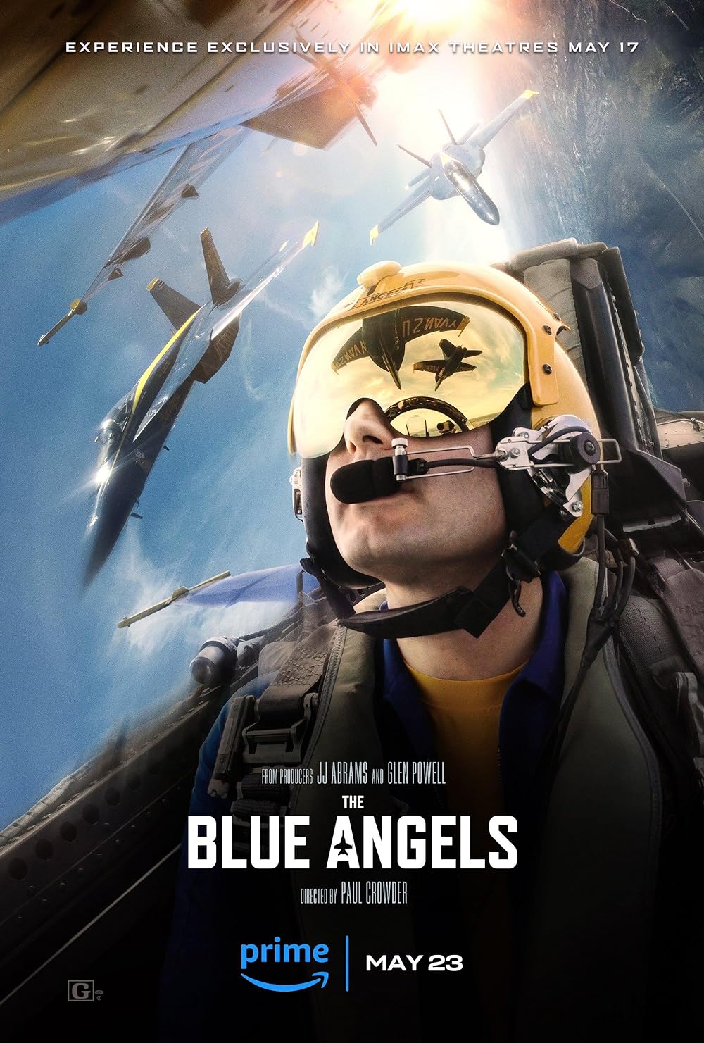 The Blue Angels (Prime Video) – May 23Directed by Paul Crowder and produced by Glen Powell and J.J. Abrams, 