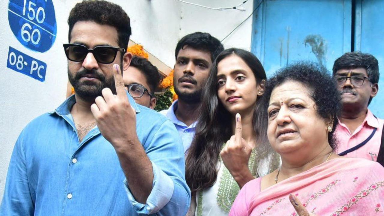 Jr NTR and Allu Arjun were among the first to arrive to cast their votes. They were seen standing in queue with other citizens at the Jubilee Hills polling station. Read more