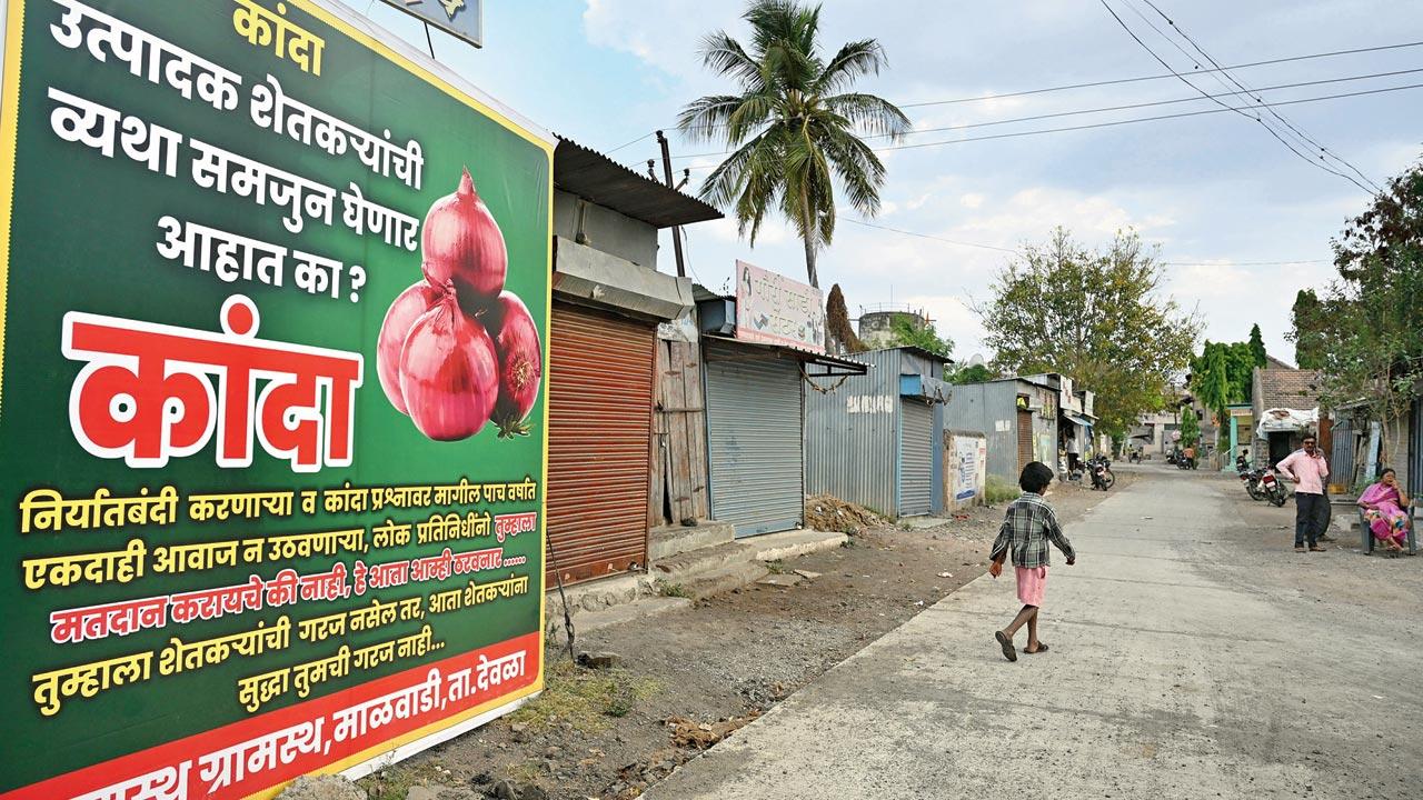 Malwadi village in Nashik has decided to boycott the elections if the onion crisis is not solved. Pics/Ashish Raje