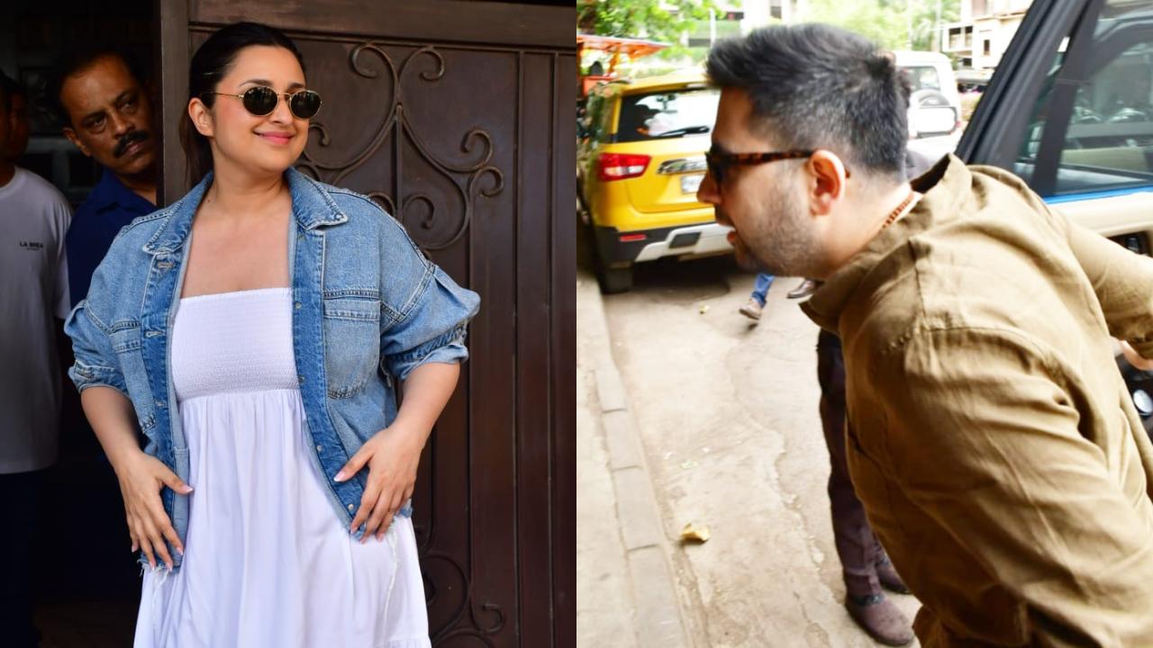Parineeti Chopra and Raghav Chadha made a rare appearance as they stepped out in the city. 