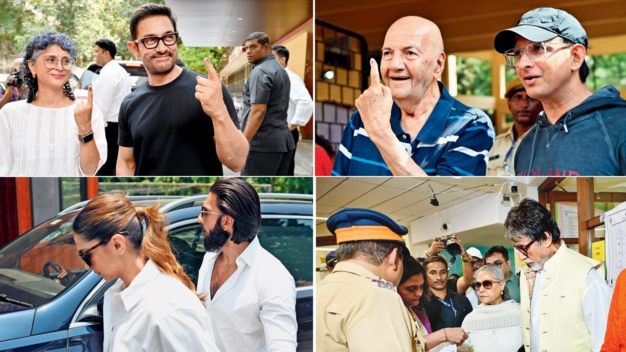 Kiran Rao and Aamir Khan; Prem Chopra and Sharman Joshi; Deepika Padukone and Ranveer Singh; Amitabh and Jaya Bachchan