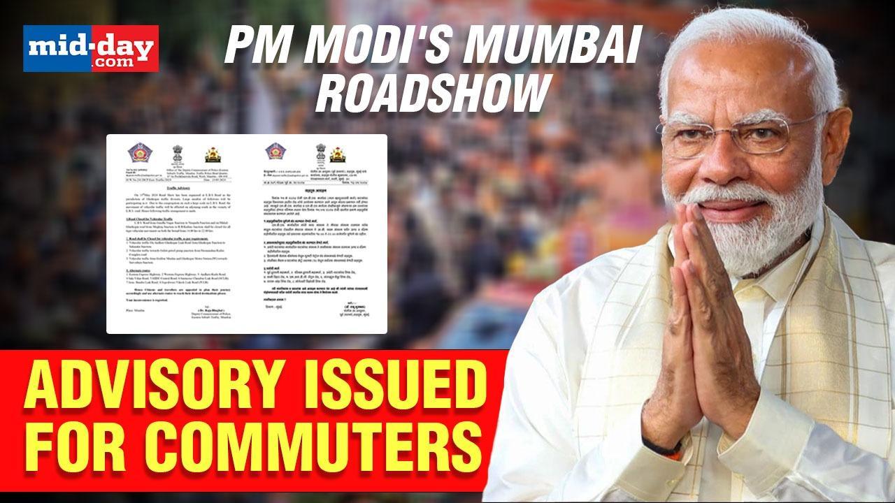  PM Modi's Mumbai Roadshow: Mumbai Traffic Police Issues Advisory For Commuters 