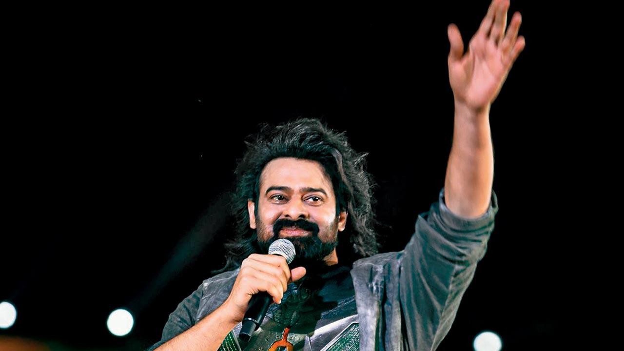 Prabhas waves out to his fans at the event