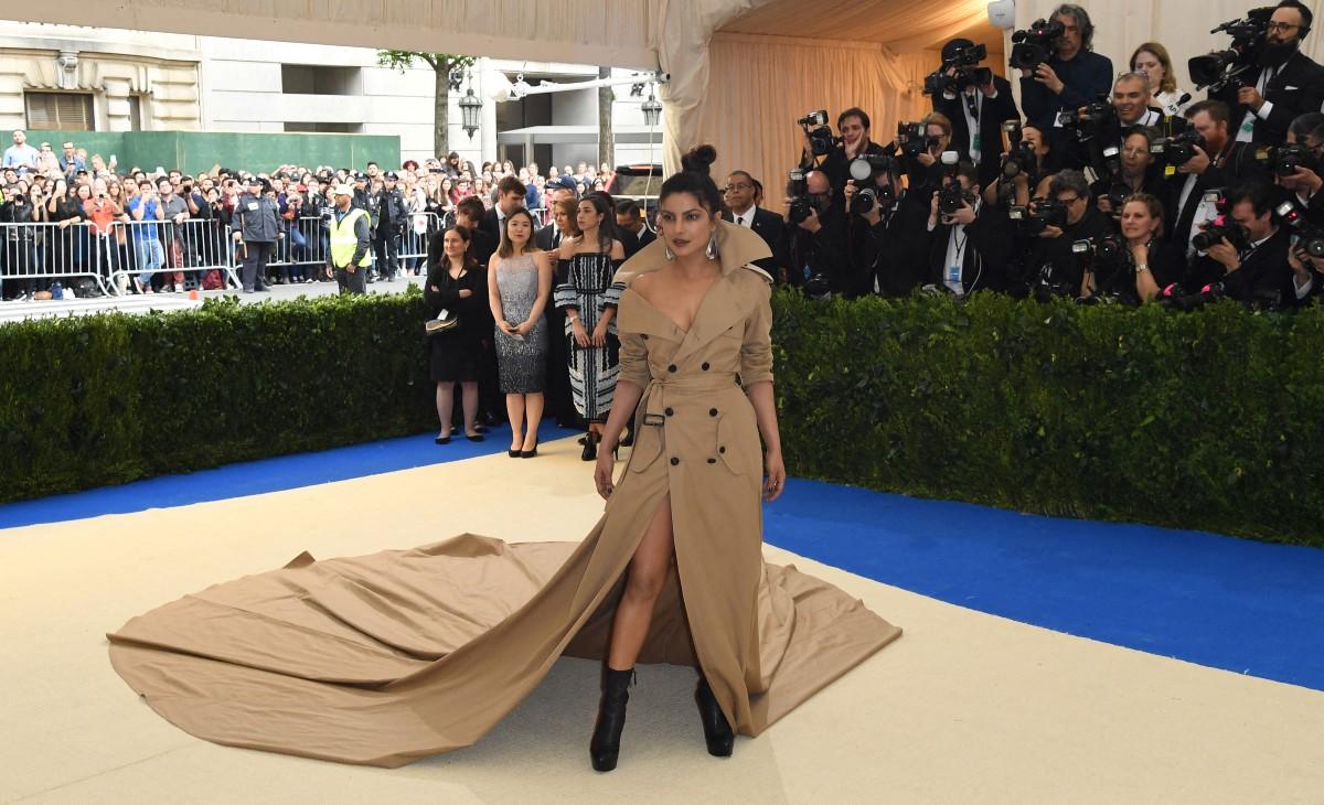 Priyanka Chopra's appearance at the 2017 Met Gala didn't quite hit the mark. She opted for a long brown trench coat dress by Ralph Lauren, paired with black heels. While she looked confident, her outfit didn't quite live up to the glamorous expectations of the event. 