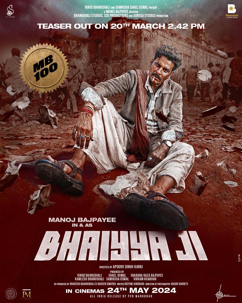 Bhaiyya Ji (Release Date: May 24)Manoj Bajpayee headlines this intense action-packed thriller that marks his 100th film. Directed by Apoorv Singh Karki, 