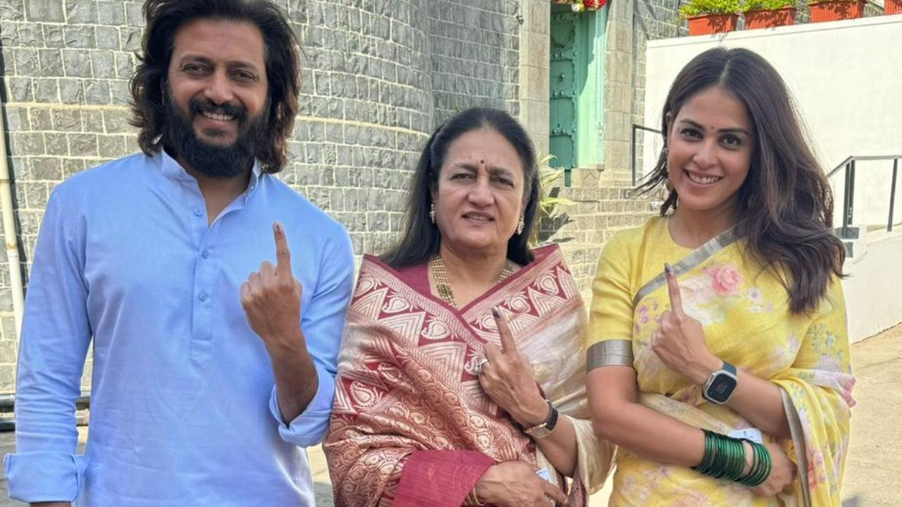 Riteish and Genelia Deshmukh cast their vote in Maharashtra's Latur
