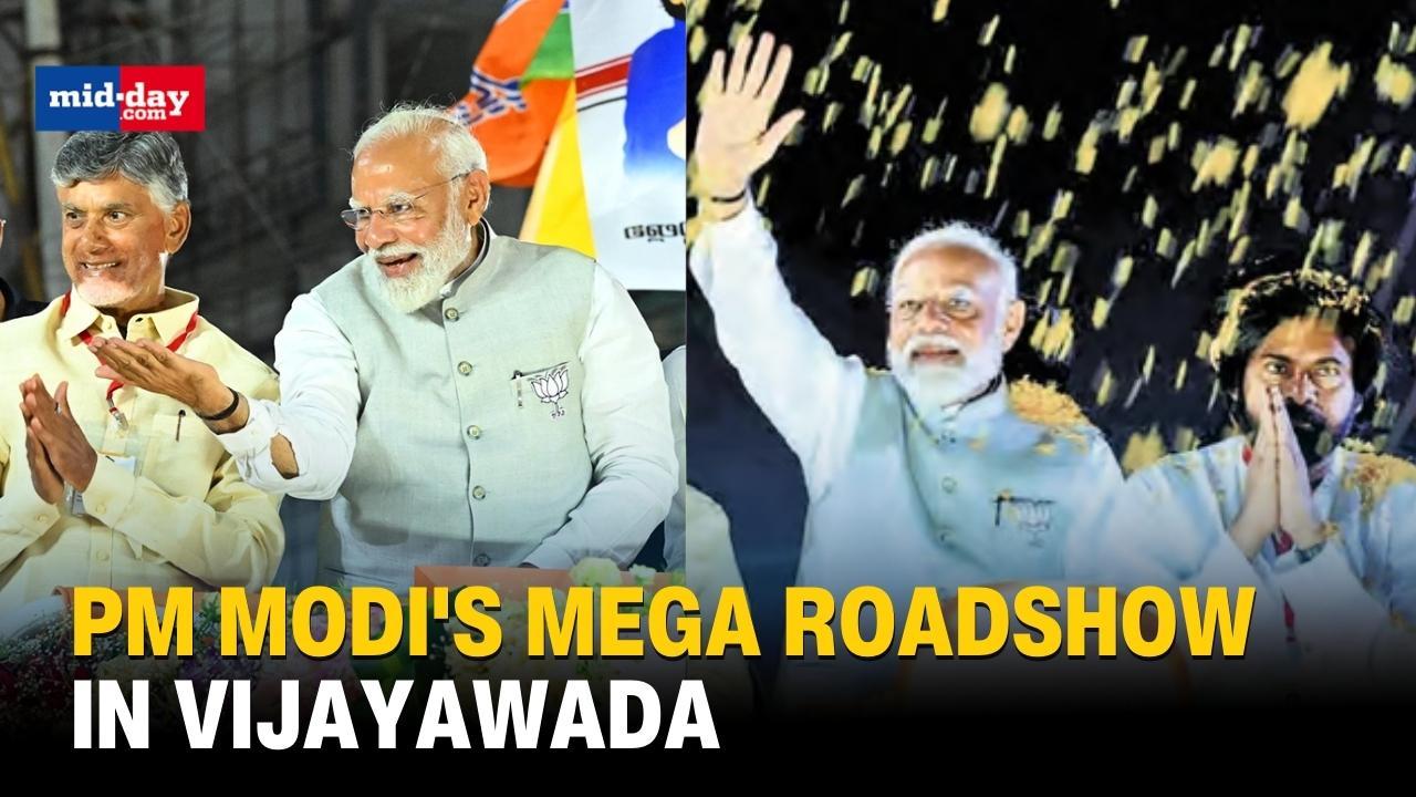 LS Polls 2024: PM Modi Holds Grand Roadshow In Vijaywada