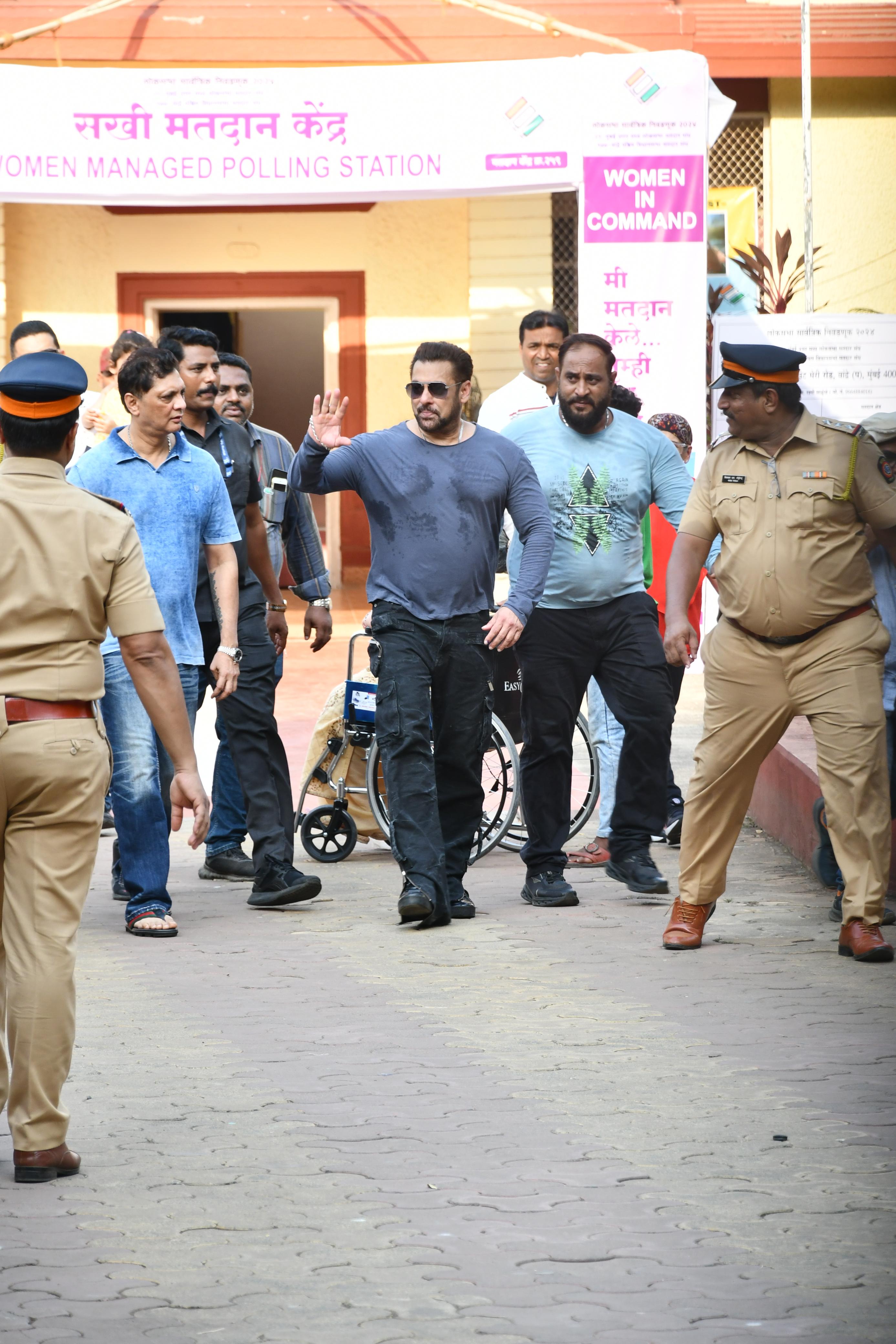 Salman Khan, who was snapped jetting off from the city this morning, returned to cast his vote