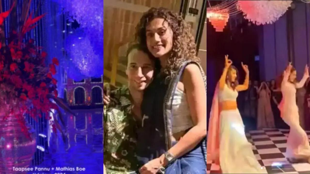 Taapsee Pannu and Mathias Boe had a quiet wedding in March. Glimpses from the sangeet ceremony venue has now been shared by the couple. Read more