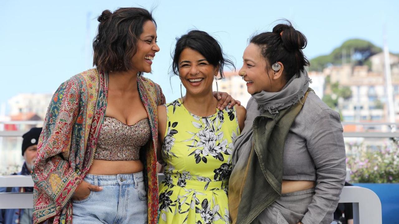 Shahana Goswami, Sandhya Suri, and Sunita Rajwar at the photo call of their film ‘Santosh’. 