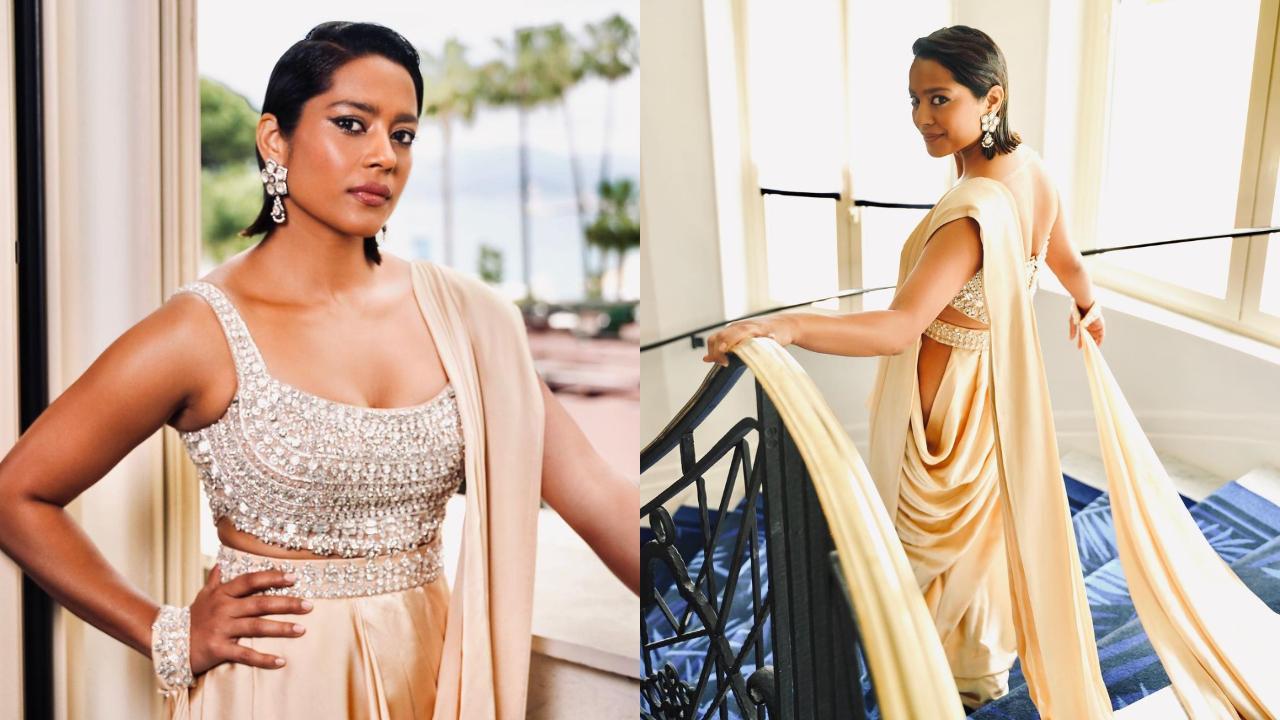 Shahana Goswami stuns in a saree with Swarovski crystal blouse at Cannes
