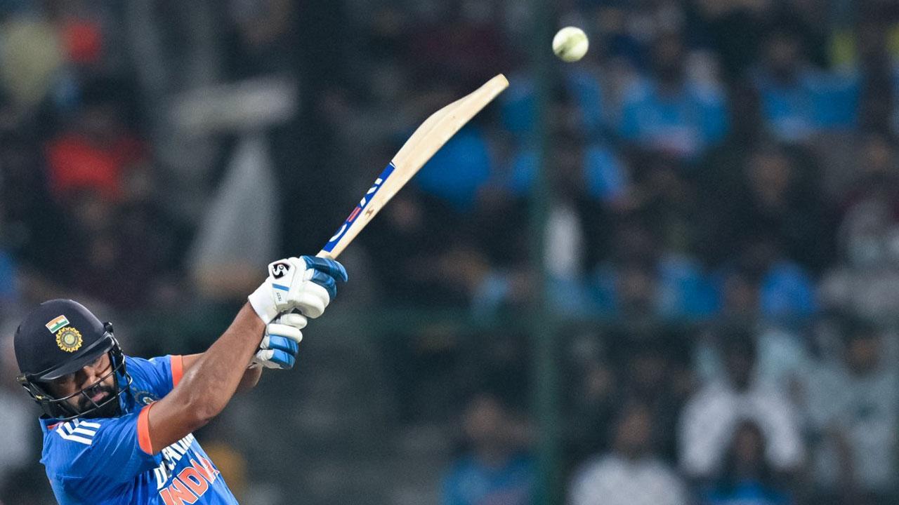 Rohit Sharma in action. Pic/AFP