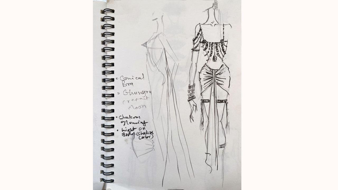 Glorious Luna’s initial sketch of the outfit