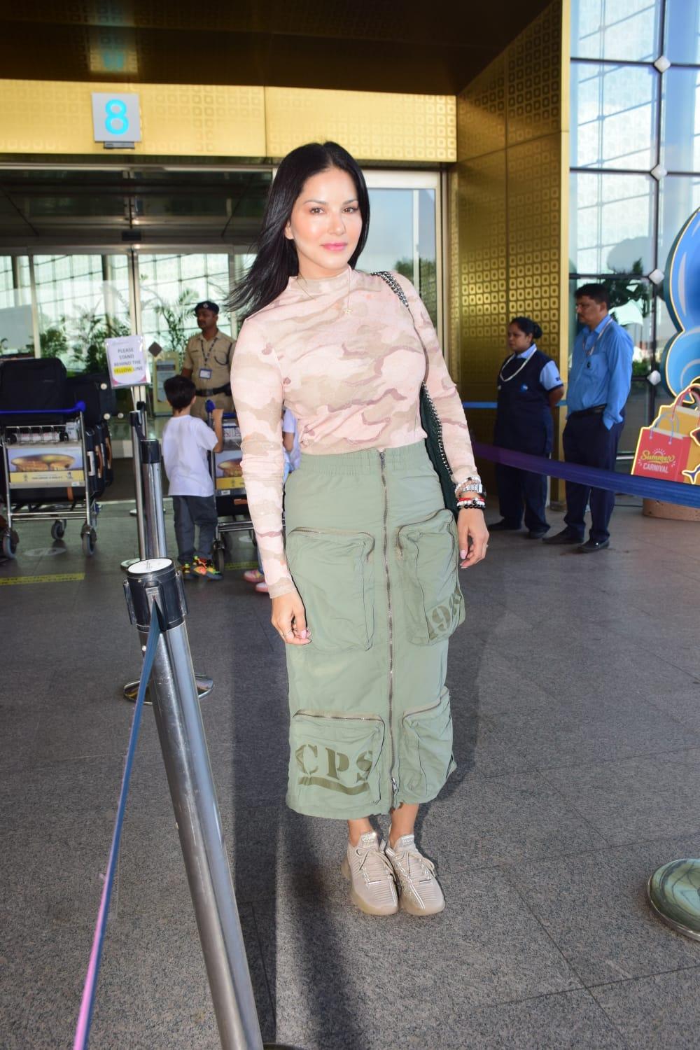 Sunny Leone was also photographed as she landed in the city