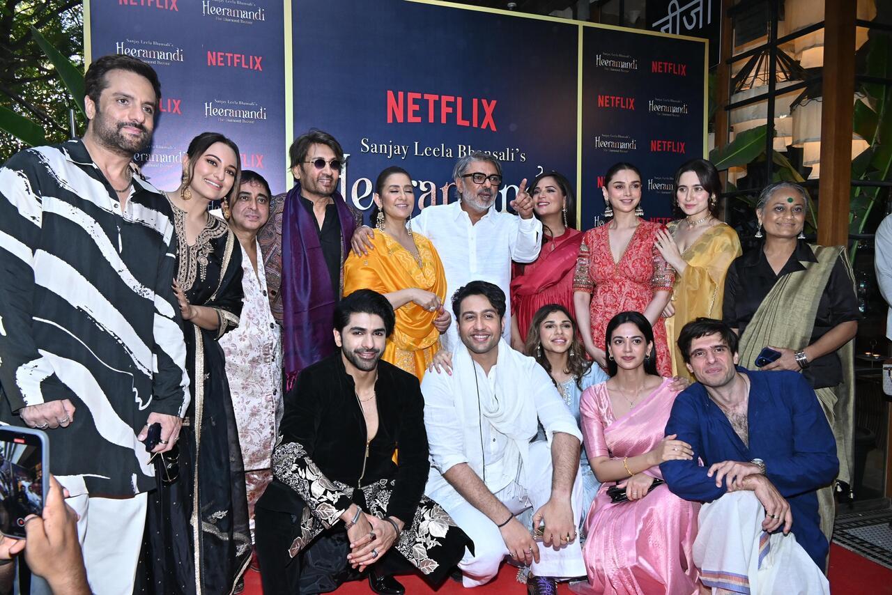 The entire cast and crew of Sanjay Leela Bhansali’s ‘Heeramandi’ assembled for a grand success bash. 