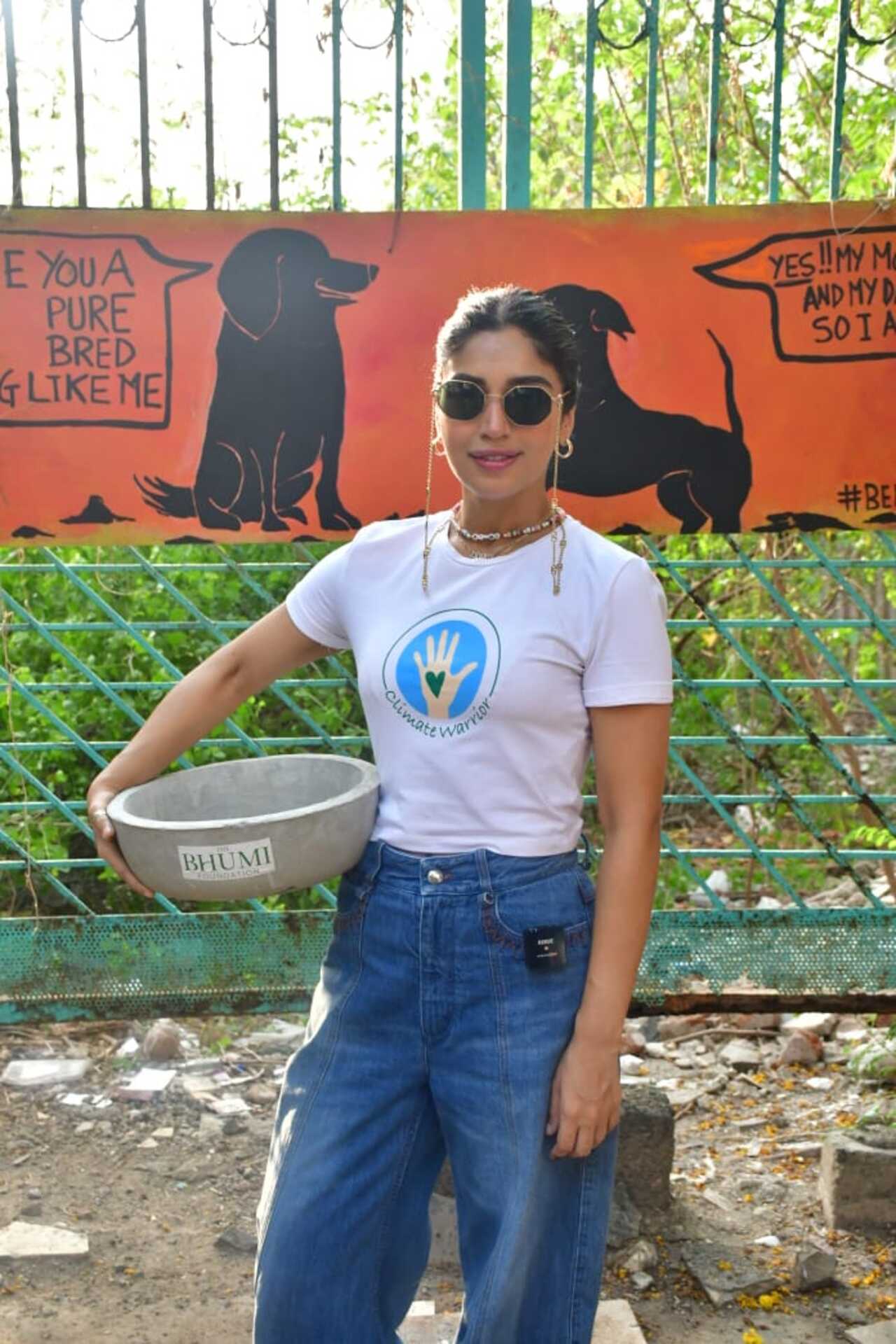 Bhumi Pednekar was spotted installing water bowls around Versova to relieve animals and birds from the summer heat.