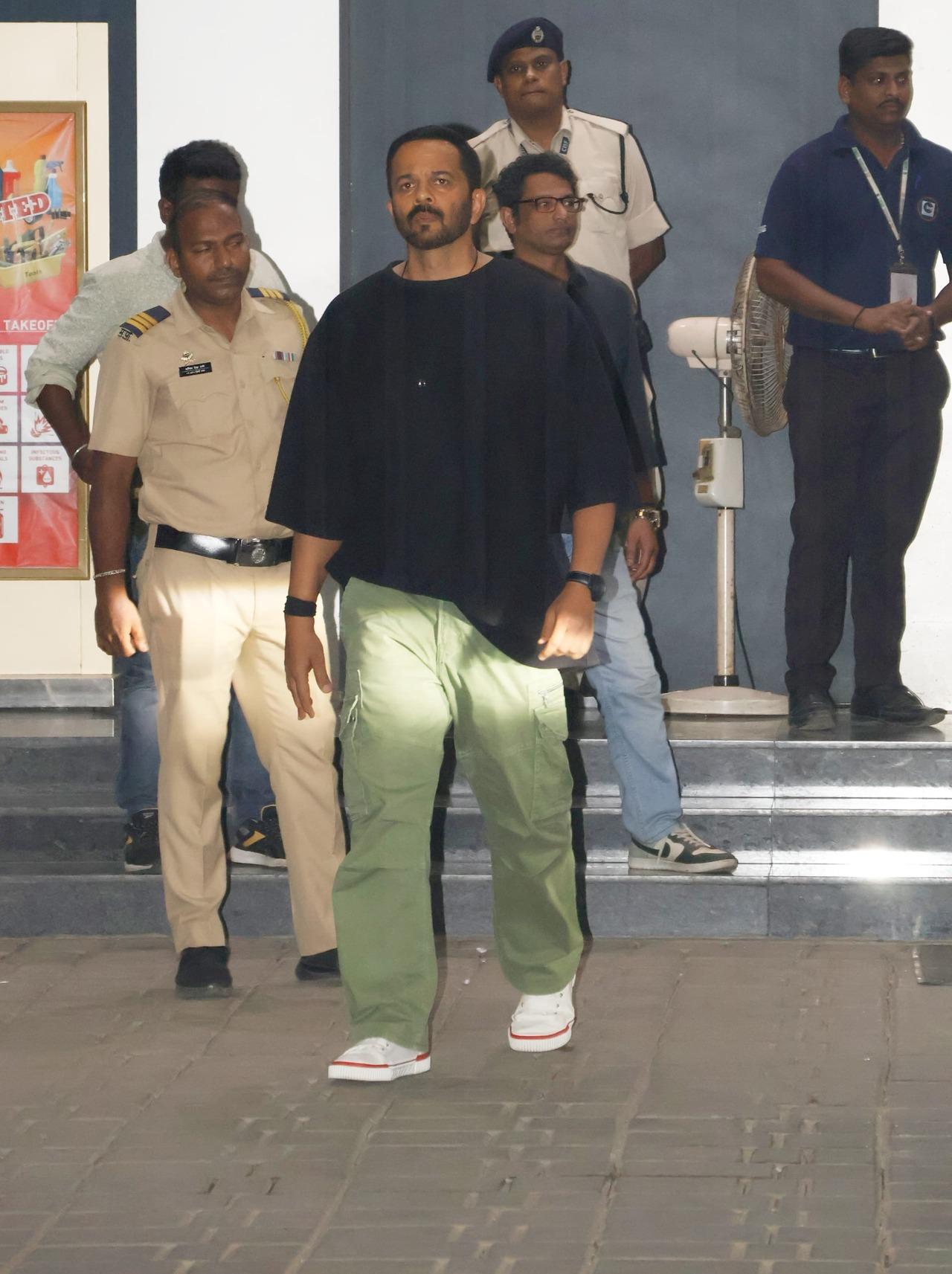Rohit Shetty was seen in a dapper look at the Kalina airport. 