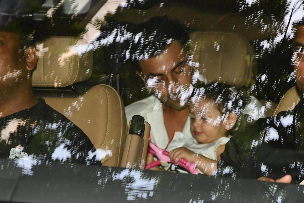 Ranbir Kapoor spotted with daughter Raha Kapoor at Natasha Dalal's baby shower in the city