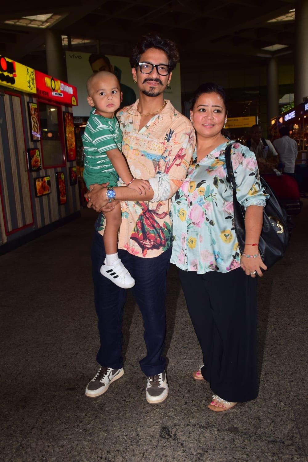 Bharti Singh & Harsh Limbachiya were clicked with their kid Gola