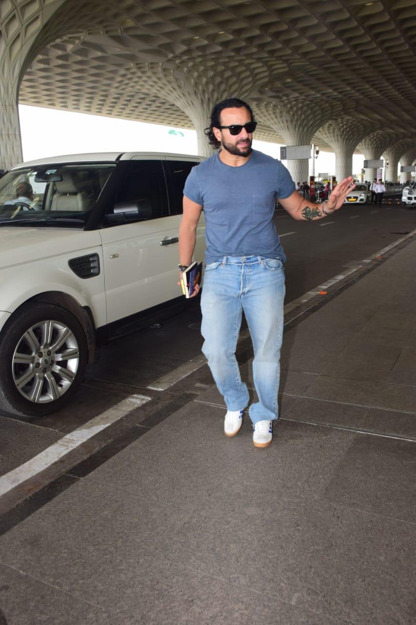 Saif Ali Khan looked smart as he opted for casual fits' to ace his airport look