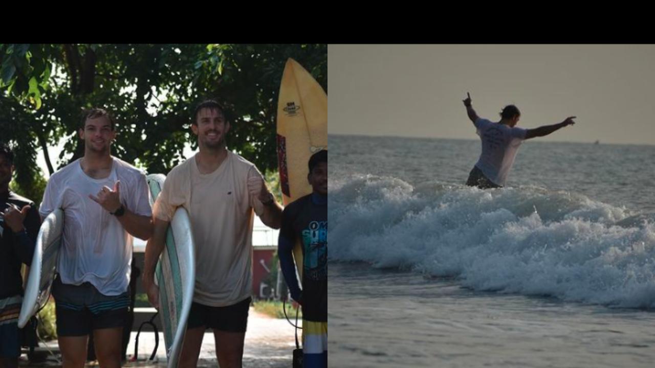 Tristan Stubbs
Delhi Capitals' all-rounder Tristan Stubbs was seen enjoying surfing at the beach with teammate Mitchell Marsh