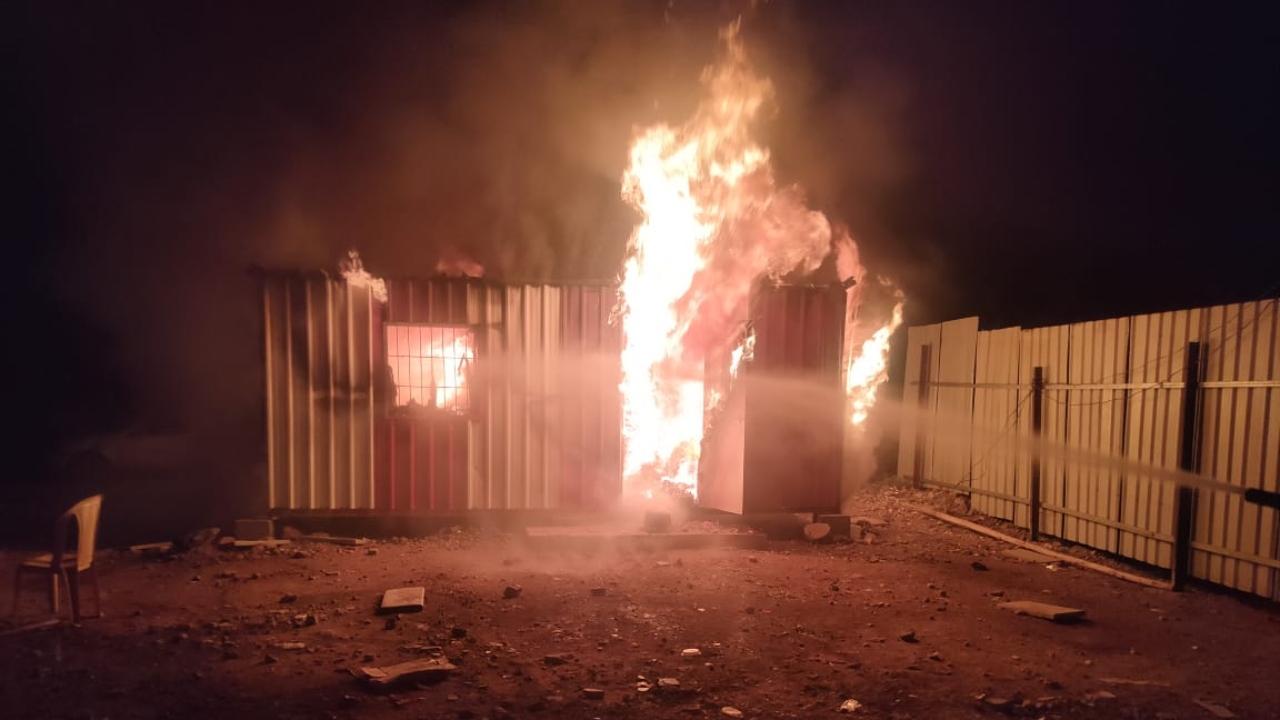 The blaze erupted in the container carrying wedding decoration materials near Chuha bridge on Diva-Mumbra road at 12.42 am, he said