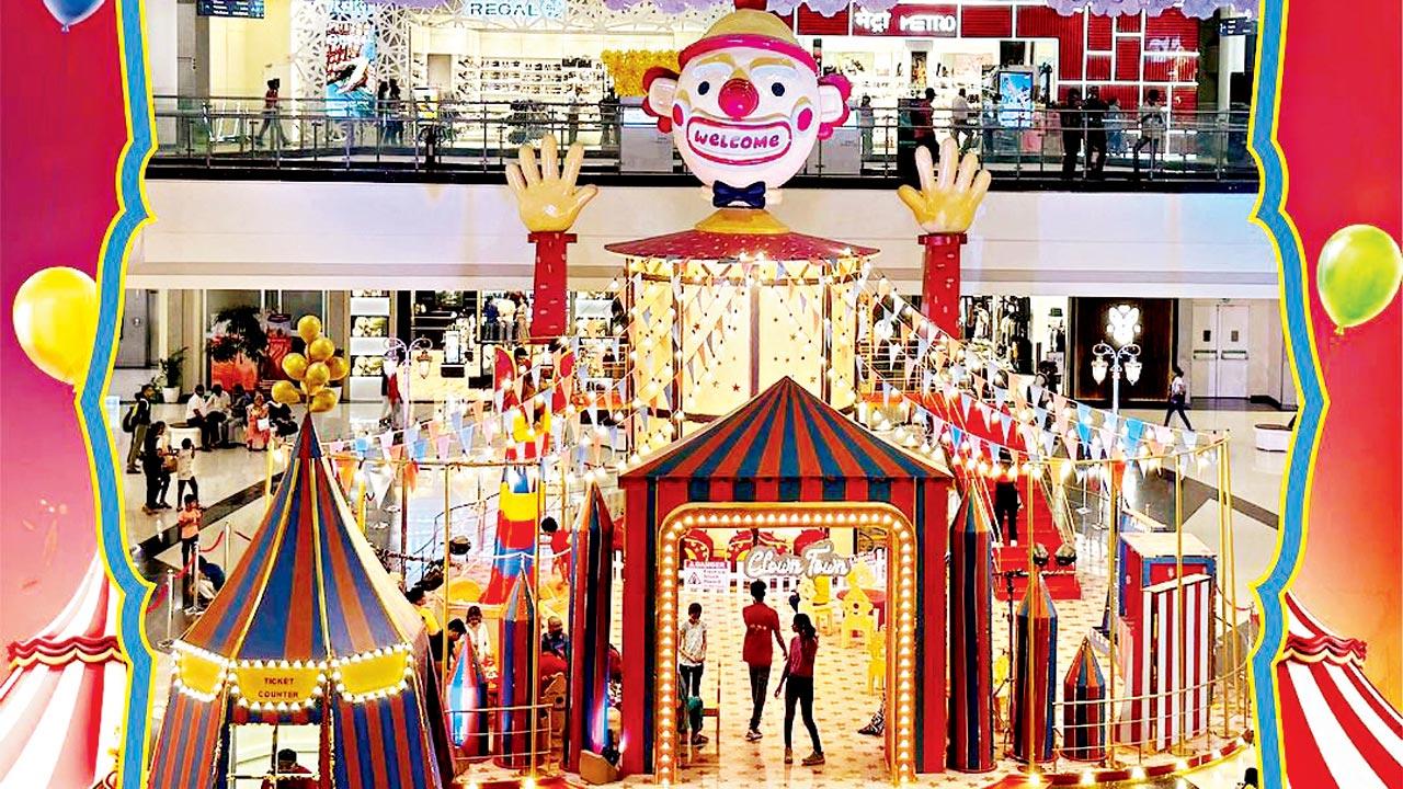The clown town set-up in the Navi Mumbai mall 