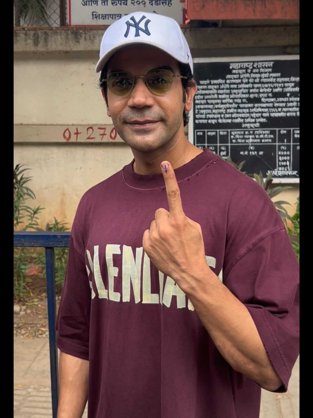 Actor Rajkummar Rao was also seen arriving at the polling booth on Monday morning