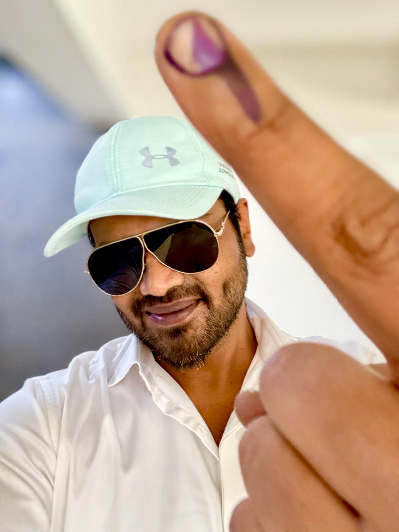 Mohan Babu's son and actor Manchu Manoj also cast his vote in Hyderabad on Monday in the ongoing Lok Sabha elections
